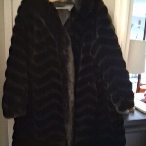 Gallery Woman Plus Size Black Faux Fur Hooded Parka